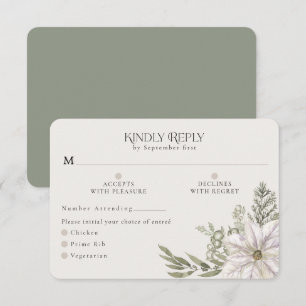 Carte de réponse RSVP pour les options de repas av