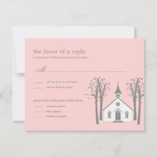 Carte de réponse RSVP pour mariage à la chapelle f