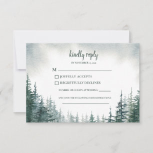 Carte de réponse RSVP pour mariage dans l'arbre de