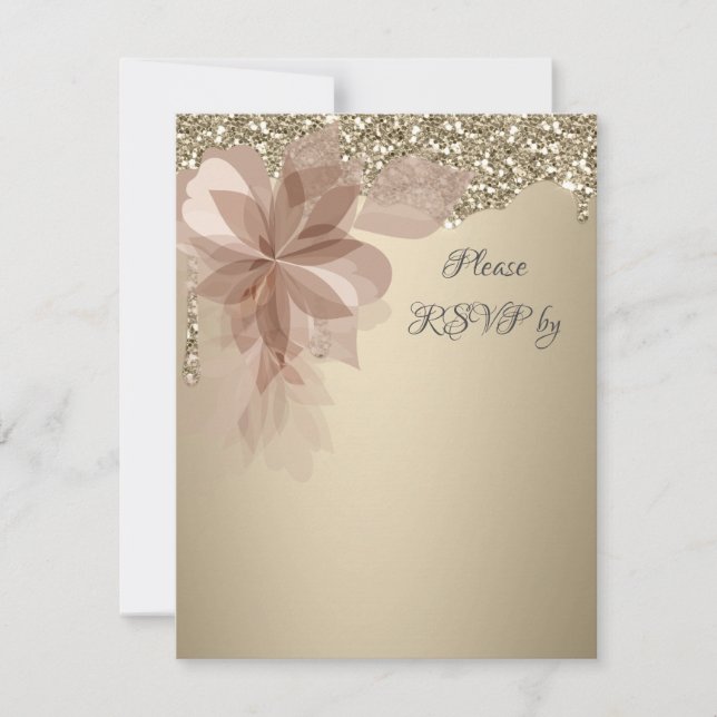 Carte de réponse RSVP pour mariage Elegant Extrava (Devant)
