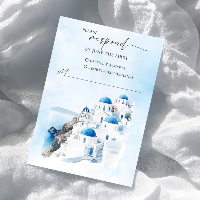 Carte de réponse RSVP pour mariage grec (Greek RSVP Response Card)