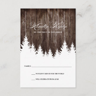Carte de réponse RSVP pour mariage hivernal rustiq