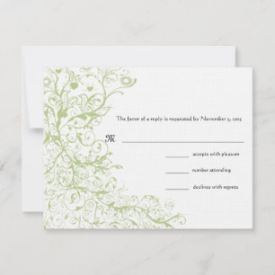 Carte de réponse RSVP pour mariage Oiseaux & Tourb