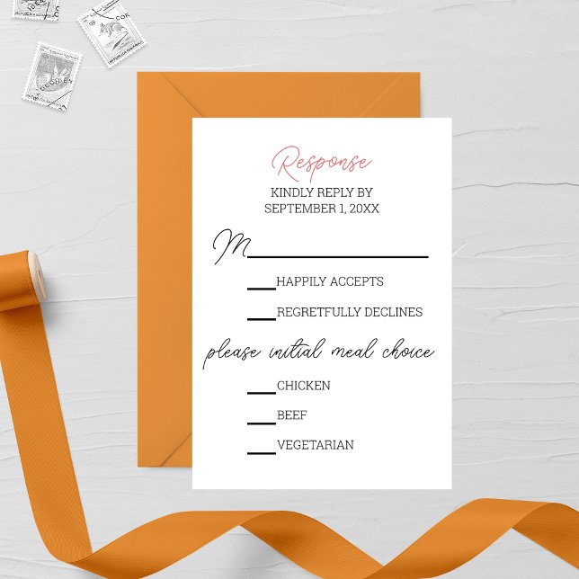 Carte de réponse RSVP pour mariage rustique d'auto (Créateur téléchargé)