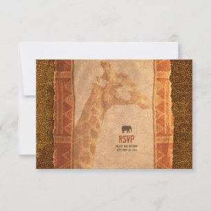 Carte de réponse RSVP pour mariage Safari africain