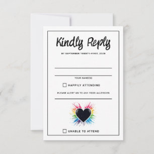 Carte de réponse RSVP Rainbow Burst
