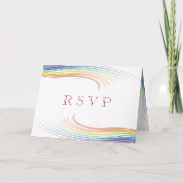 Carte de réponse RSVP Rainbow Wave (Devant)