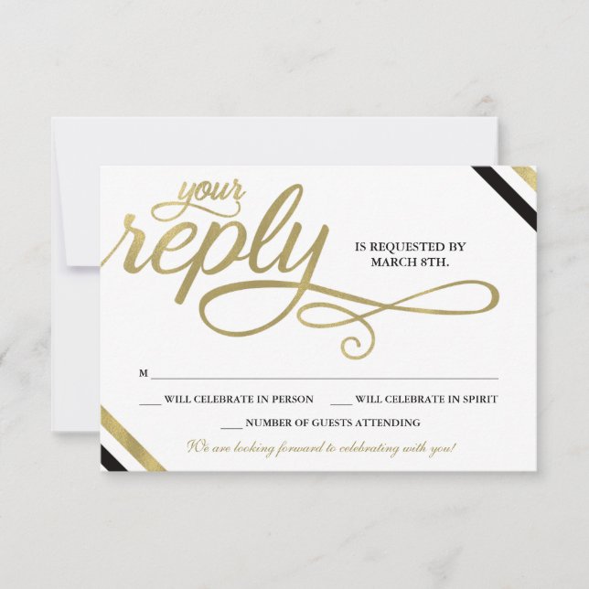 Carte de réponse RSVP, Réponse, Toujours & Pour to (Devant)