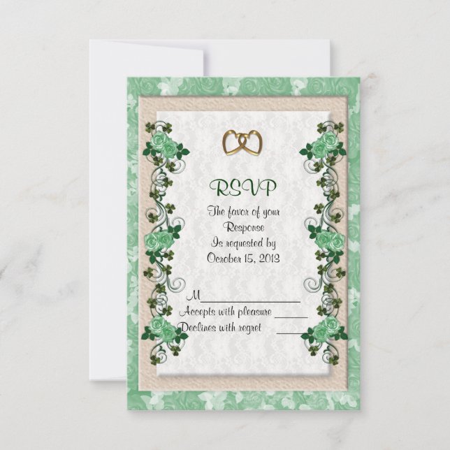Carte de réponse RSVP roses irlandais (Devant)