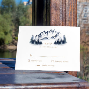 Carte de réponse RSVP Russe RSVP Watercolor Blue M