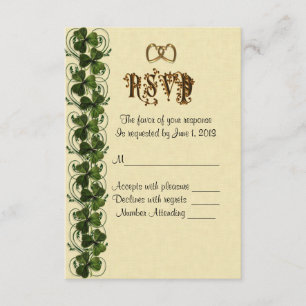 Carte de réponse RSVP shamrocks irlandais