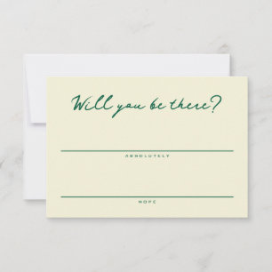 Carte de réponse RSVP simple jaune et verte