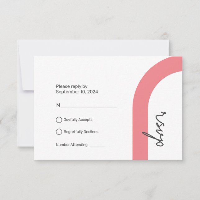 Carte de réponse RSVP | Style classique (Devant)