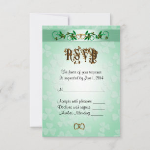Carte de réponse RSVP thème irlandais