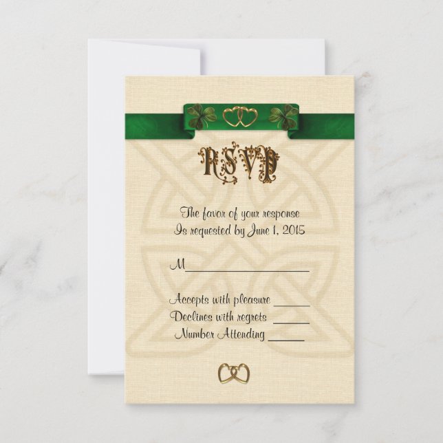 Carte de réponse RSVP thème irlandais (Devant)
