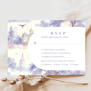 Carte de réponse RSVP Toile de jouy