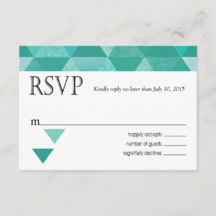 Carte de réponse RSVP triangles géométriques   sar