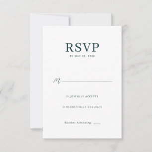 Carte de réponse RSVP Vert Élégant