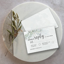 Carte de réponse RSVP verte Eucalyptus