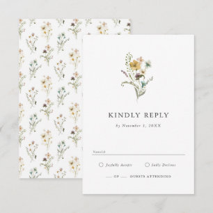 Carte de réponse RSVP Wildflower