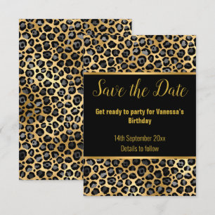 CARTE DE RÉPONSE SAVE THE DATE 2 LÉOPARD ARGENT NO