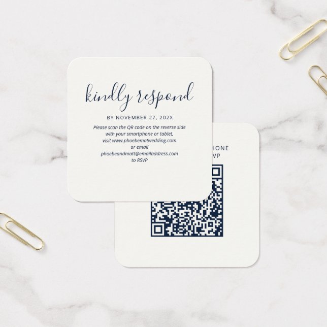 Carte de réponse simple avec code QR pour site web (Bureau)