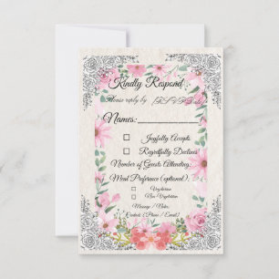 Carte de réponse simple et élégante pour mariage i