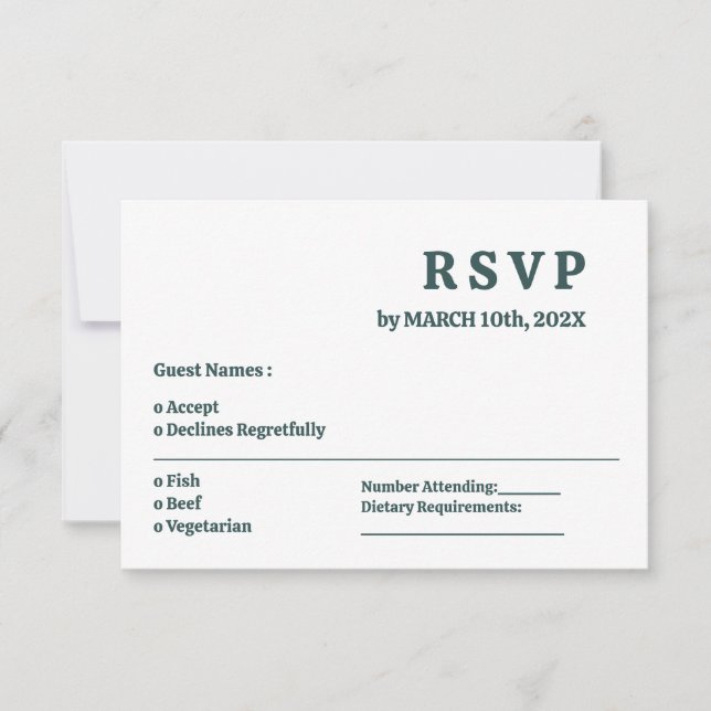 Carte de réponse simple mariage minimaliste gris a (Devant)