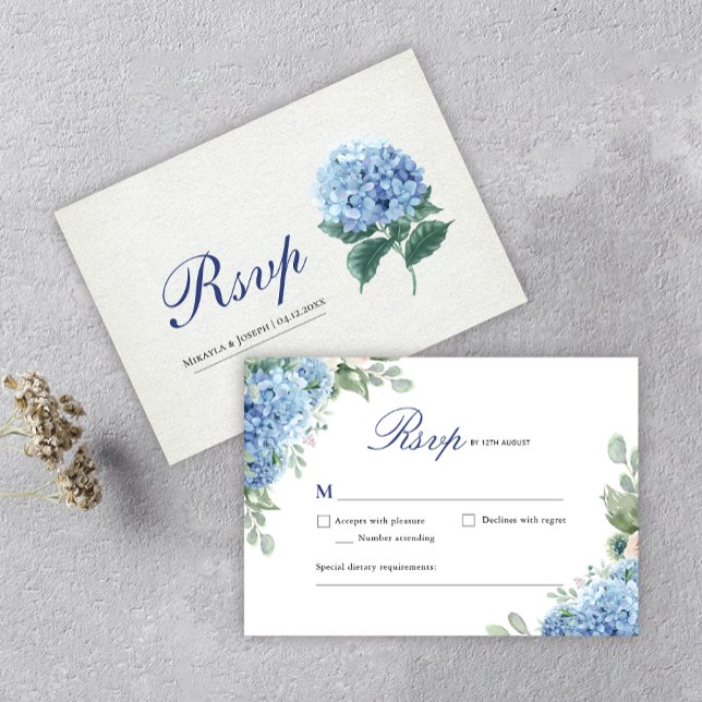 Carte de réponse SINI Blue Hydrangea (Créateur téléchargé)