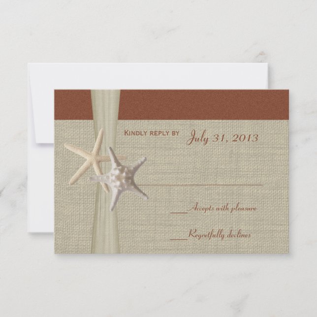 Carte de réponse Starfish Beach Amore (Devant)