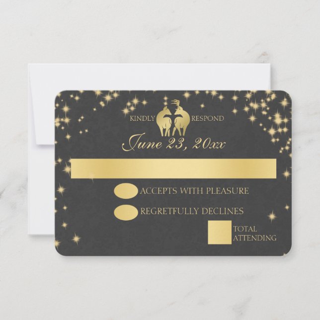 Carte de réponse Starry Night Buck and Doe (Devant)