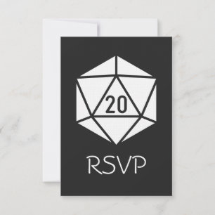 Carte de réponse Tabletop Chic en noir