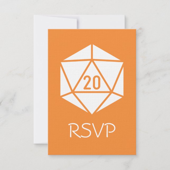 Carte de réponse Tabletop Chic en orange (Devant)
