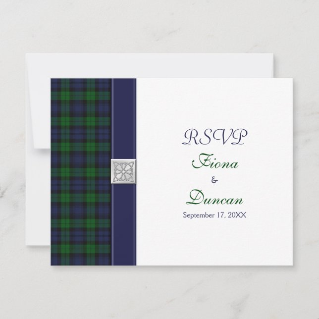 Carte de réponse tartan Black Watch celtique (Devant)