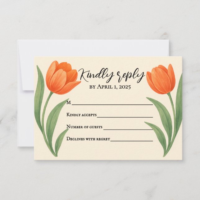 Carte de réponse Tulip Paradise (Devant)