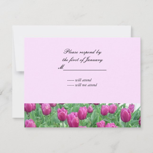 Carte de réponse Tulipes roses (Devant)