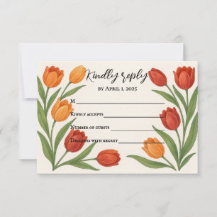 Carte de réponse Voile de Tulipe RSVP