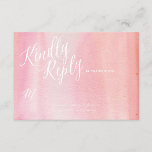Carte de réponse WATERCOLOR OMBRE PINK