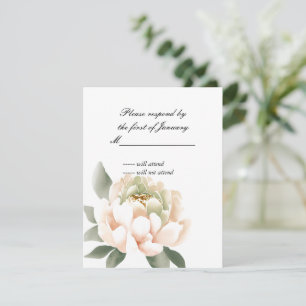 Carte de réponse Watercolor Peony