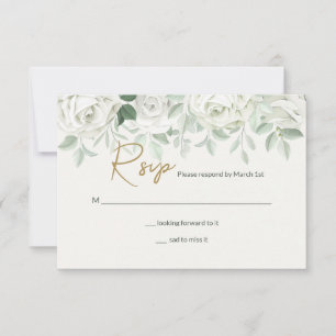 Carte de réponse White Roses