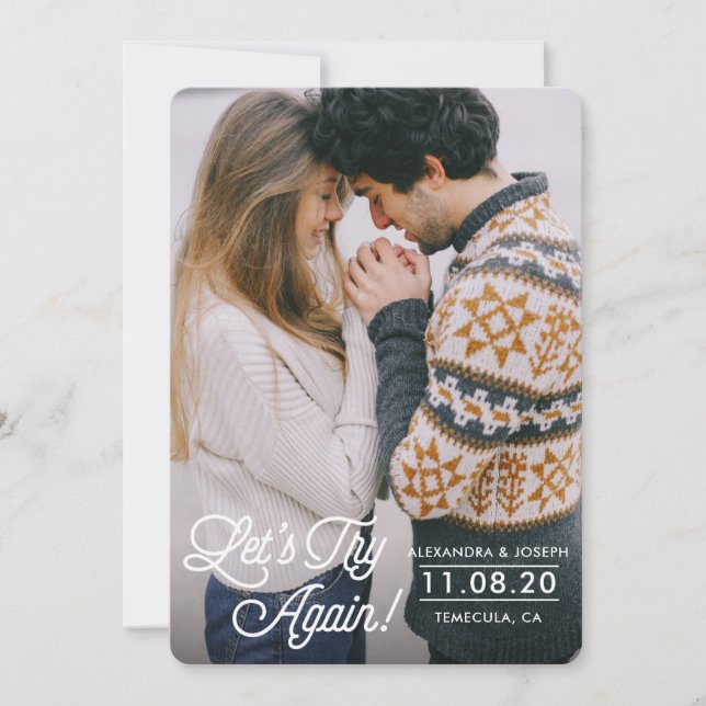 Carte de report de la date : Essayons à nouveau (Devant)