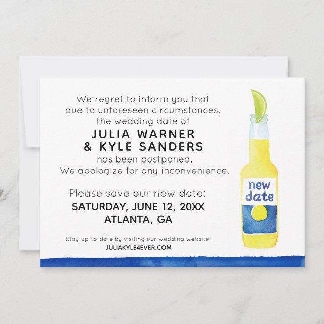 Carte de report de mariage (Devant)