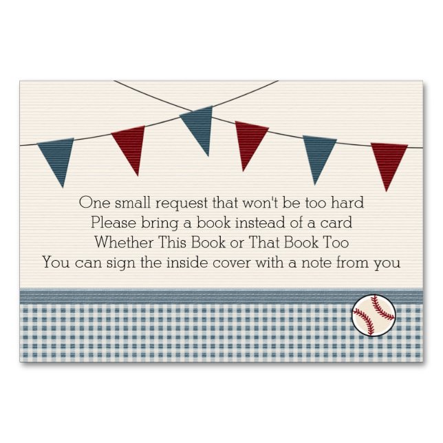 CARTE DE REQUÊTE DU BABY SHOWER DE BASEBALL (Devant)