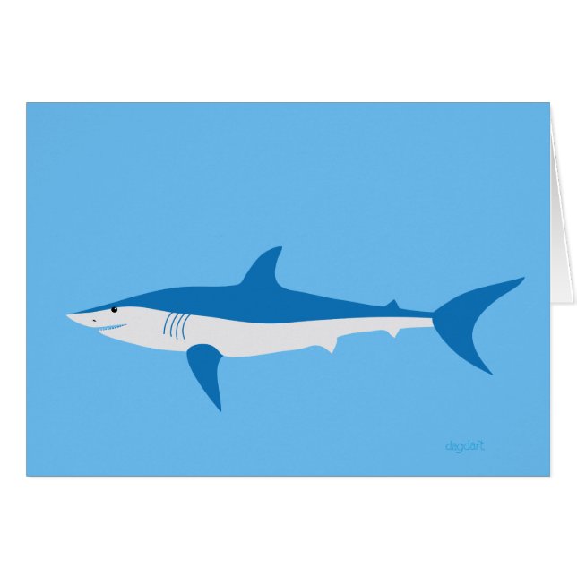 Carte de requin Mako très bleu (Devant horizontal)