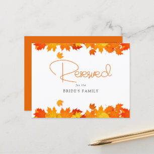 Carte de réservation Boho Chic Mariage de automne