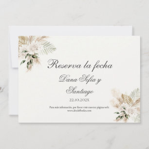 Carte de réservation de date espagnole boho