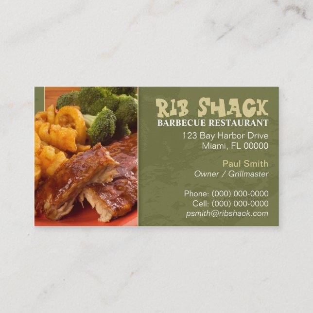 Carte de restauration de barbecue (Devant)