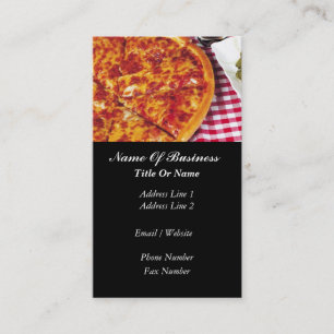 Carte de restauration de pizzeria