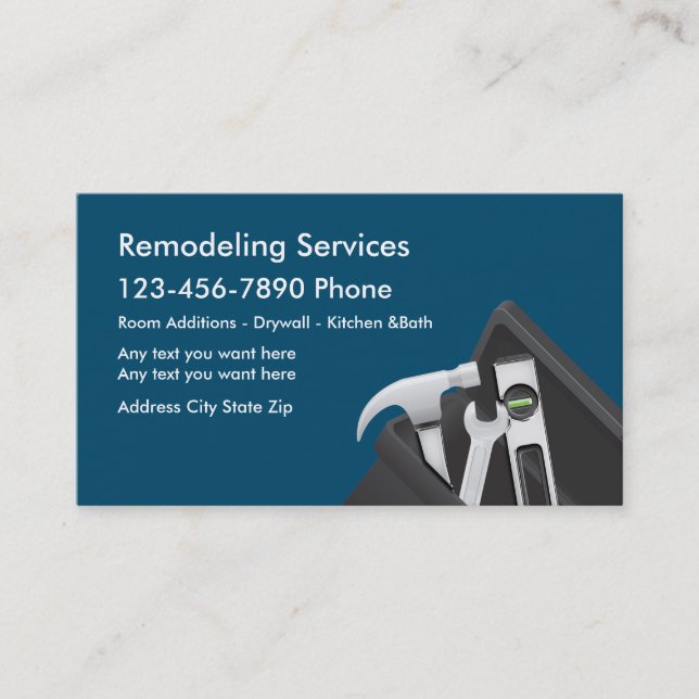 Carte de retouche à la maison d'entreprise de (Devant)
