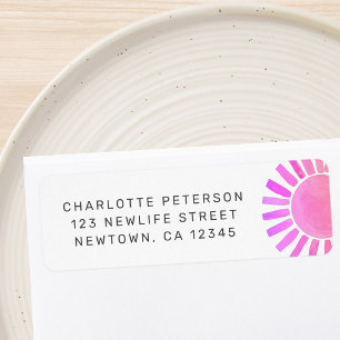 Carte de retour pour Baby Shower Soleil Rose